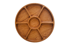 Kevser Yedi Bölmeli Sunum Tahtası - Doğal Masif Ahşap