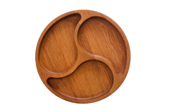 Selsa Üç Bölmeli Sunum Tahtası - Doğal Masif Ahşap