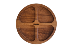 Ruba Dört Bölmeli Sunum Tahtası - Doğal Masif Ahşap