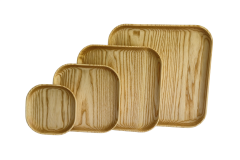 Mizan Kare Servis Takımı - Doğal Masif Ahşap