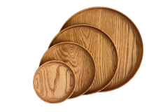 Nizam Yuvarlak Servis Takımı - Doğal Masif Ahşap