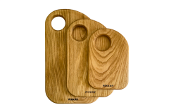 Arva Oval Kesme Tahtası Seti - Doğal Masif Ahşap