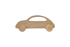 Hatchback 01 Oyuncak Araç - Doğal Masif ahşap