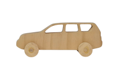 Suv 01 Oyuncak Araç - Doğal Masif Ahşap