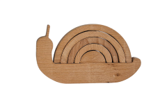 Salyangoz Denge Oyuncağı  - Doğal Masif Ahşap